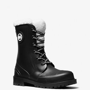 MICHAEL MICHAEL KORS
Montaigne Faux Shearling-Lined PVC Rain Boot size 6 NWT